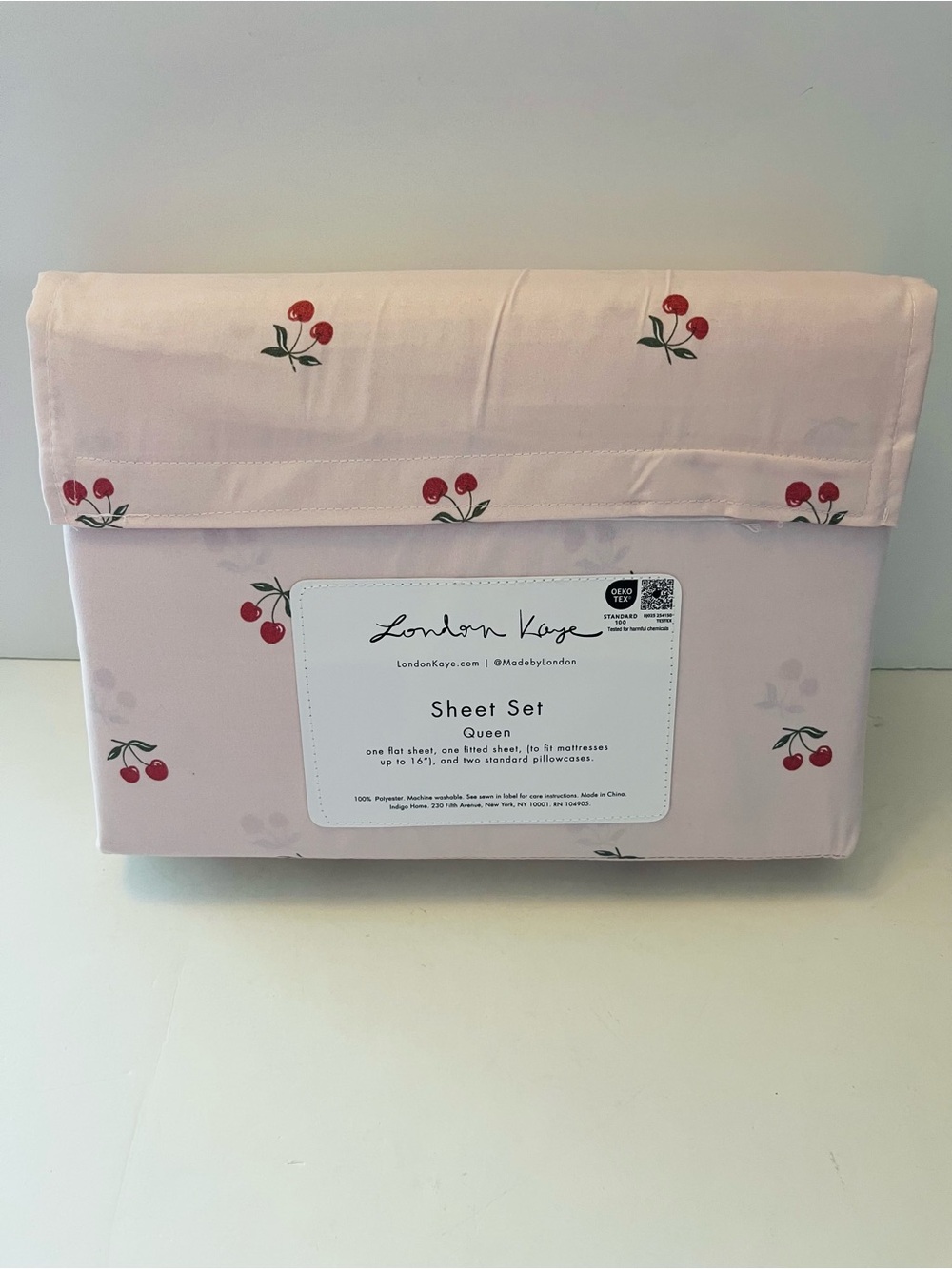 Stay Spooky & London Kaye Lot of 2 Queen Sheet Sets Embroidered Ghosts Cherries - Picture 15 of 16